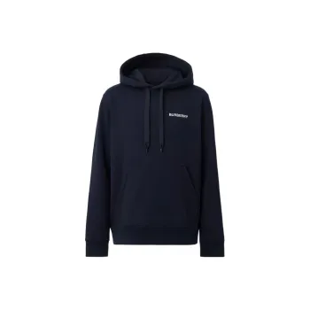 Burberry Topstitched Monogram Motif Cotton Oversized Hoodie