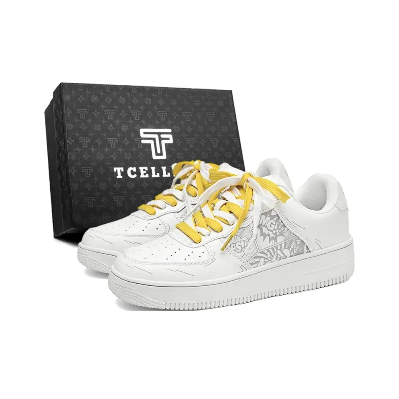 TCELLARS Slip Resistant Cushioning, Abrasion Resistant, Lightweight, Height Increasing Low Top Skateboard Shoes Unisex-7