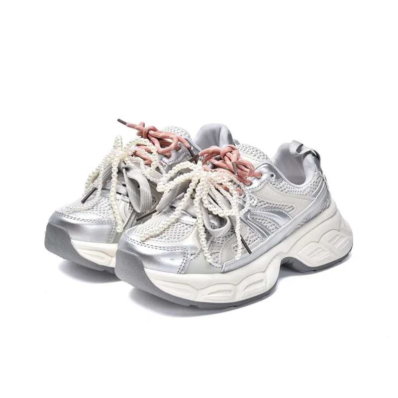 MISTERY Breathable Lightweight Low-Top Chunky Sneakers Women's-14