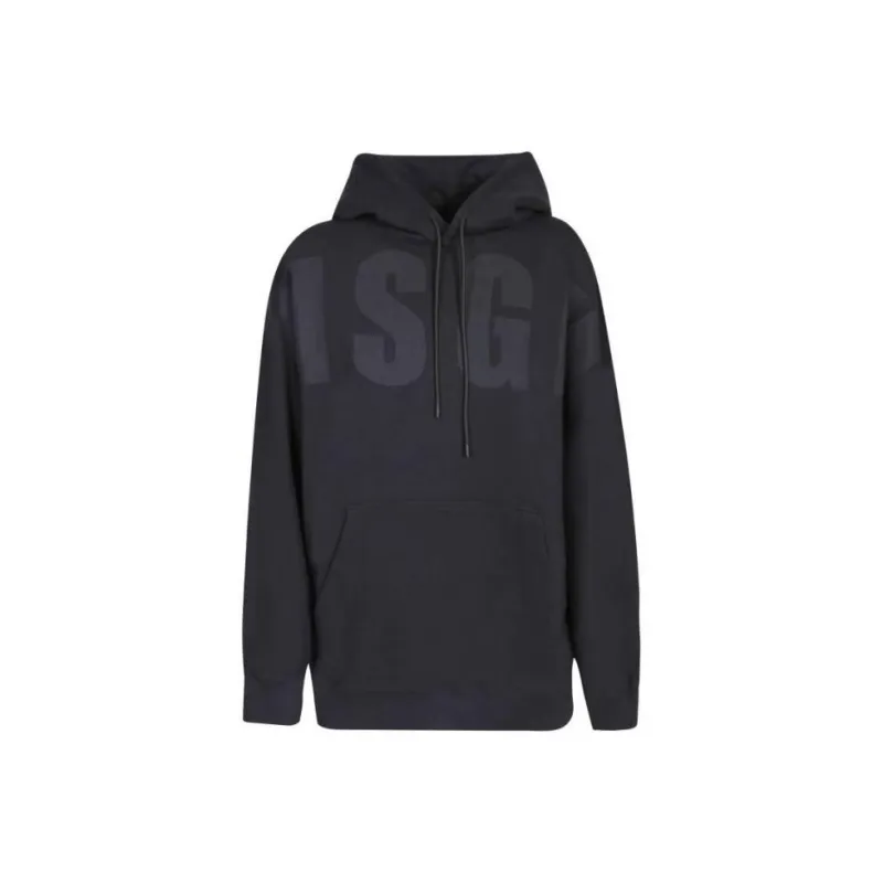 MSGM Logo Printed Drawstring Hoodie-0
