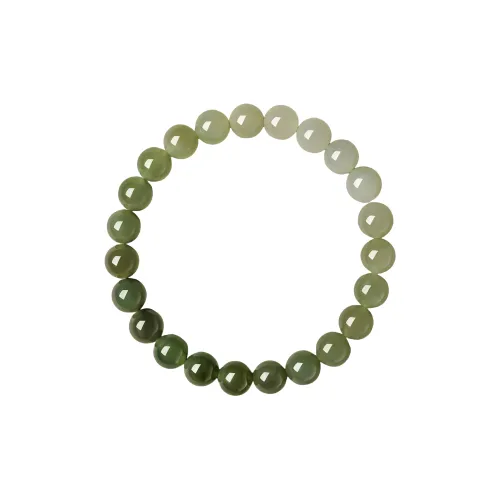 MY WORLD BEGINS AND ENDS WITH YOU Hetian Jade Bracelets Pale Greenish White Jade Women's