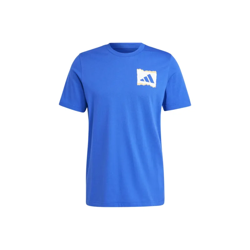 Adidas T Shirt Men's Semi Fluorescent Blue-0