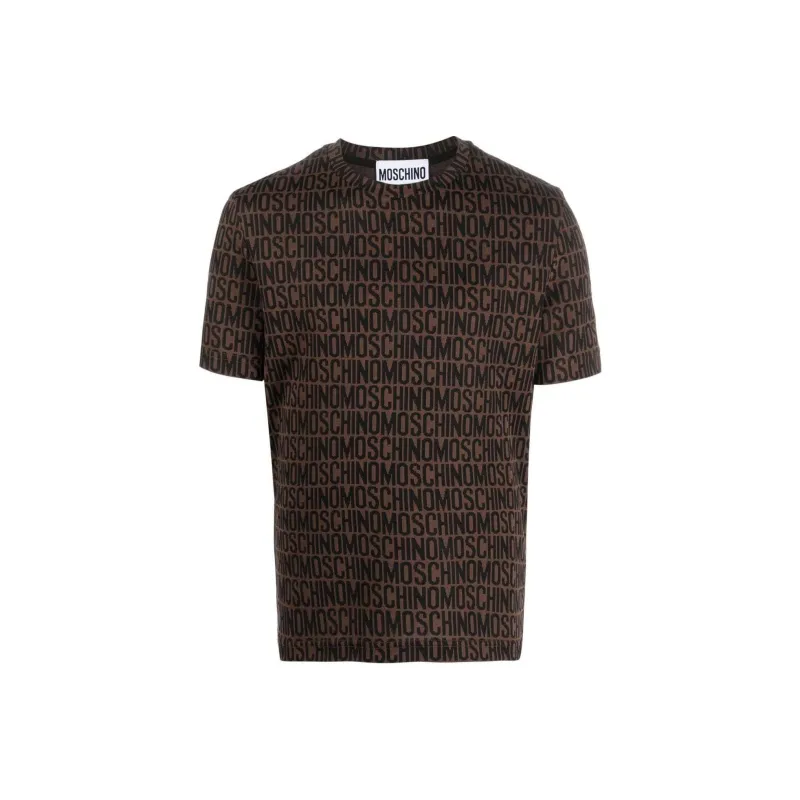 MOSCHINO Monogram-pattern Crew-neck T-shirt-0