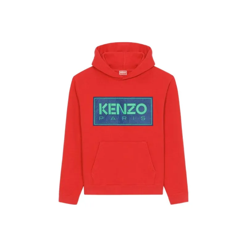 KENZO Letter Logo Sweatshirts Men Red-0