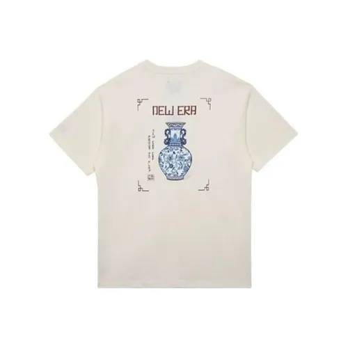 New Era Blue And White Porcelain Series T Shirts Unisex White
