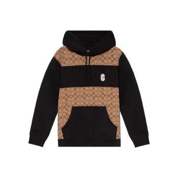 COACH Men Signature Hoodie Brown