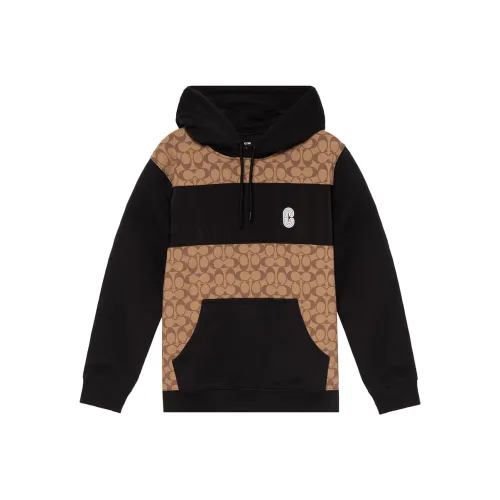 COACH Men Signature Hoodie Brown
