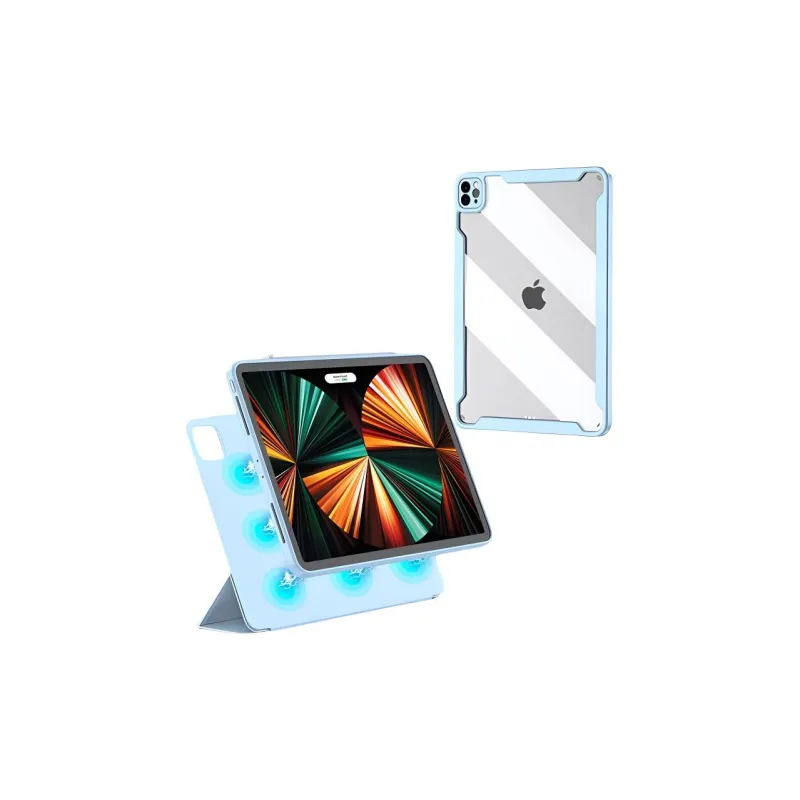 QUWEIKA Magnetic Book Style Anti Bend Detachable Compatible With IPad Acrylic Flat Protective Case-6