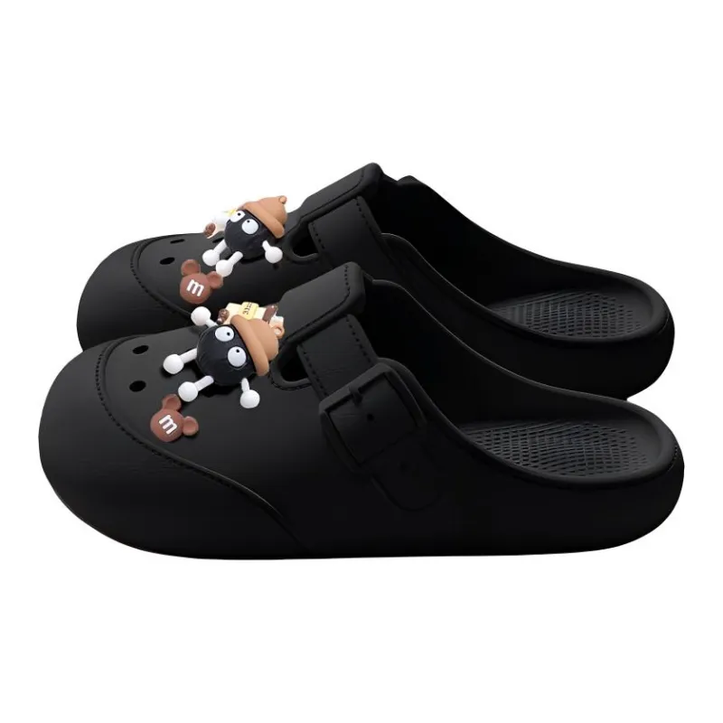 LUNNIFEIYA Women's Slip Resistant Platform Home Lazy Closed Toe Slippers Khaki, White, Black-9