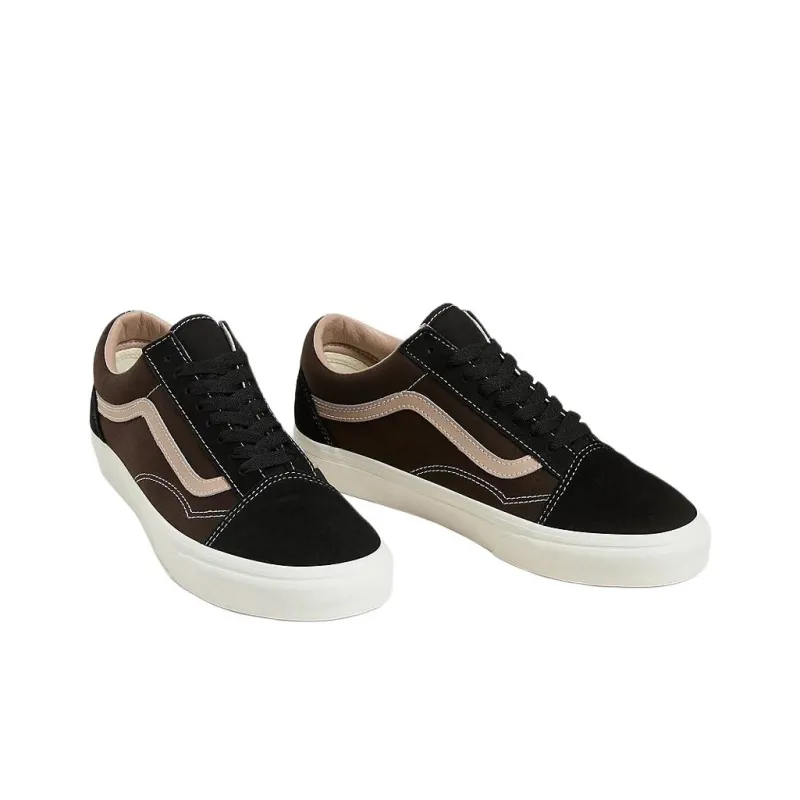 Vans Old Skool Anti Slip Wear Resistant Low Top Skateboard Shoes Women's Brown Black-2