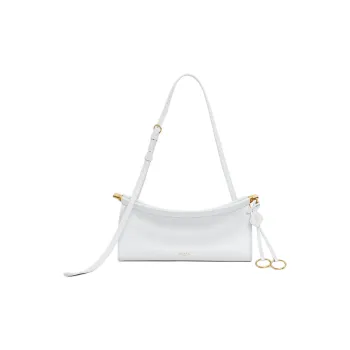 Alaia Calfskin Shoulder Bag Small Size Women's Luminous White