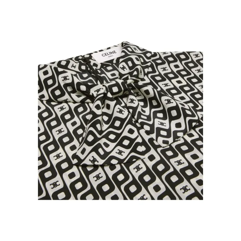 CELINE Lavaliere Blouse With Bow In Silk-2