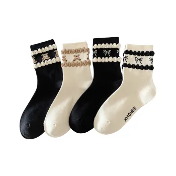 Cotton Shopping Mid Calf Socks Women's 4 Pack