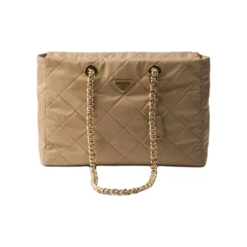 PRADA Re NylonRe Edition Recycled Polyamide Tote Bag, Shopping Bag, Handbag, Shoulder Bag Large Size Women's Beige