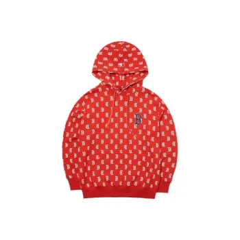 MLB Monogram Allover Overfit Hoodie Boston Red Sox