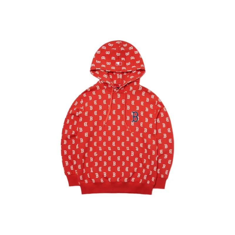 MLB Monogram Allover Overfit Hoodie Boston Red Sox-0