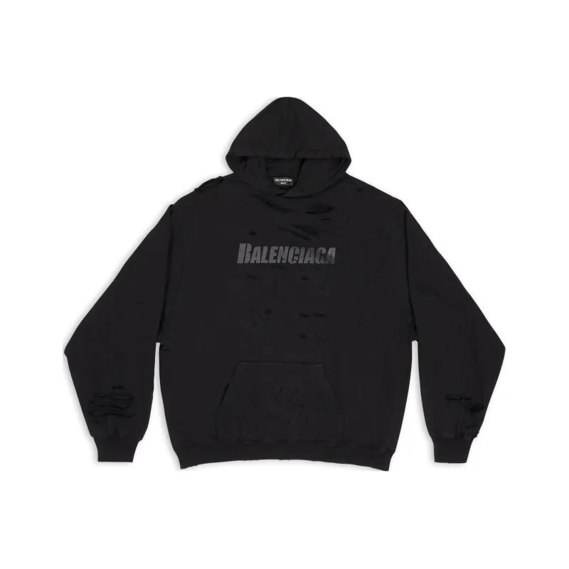 Balenciaga Caps Destroyed Oversize Fit Hoodie-0