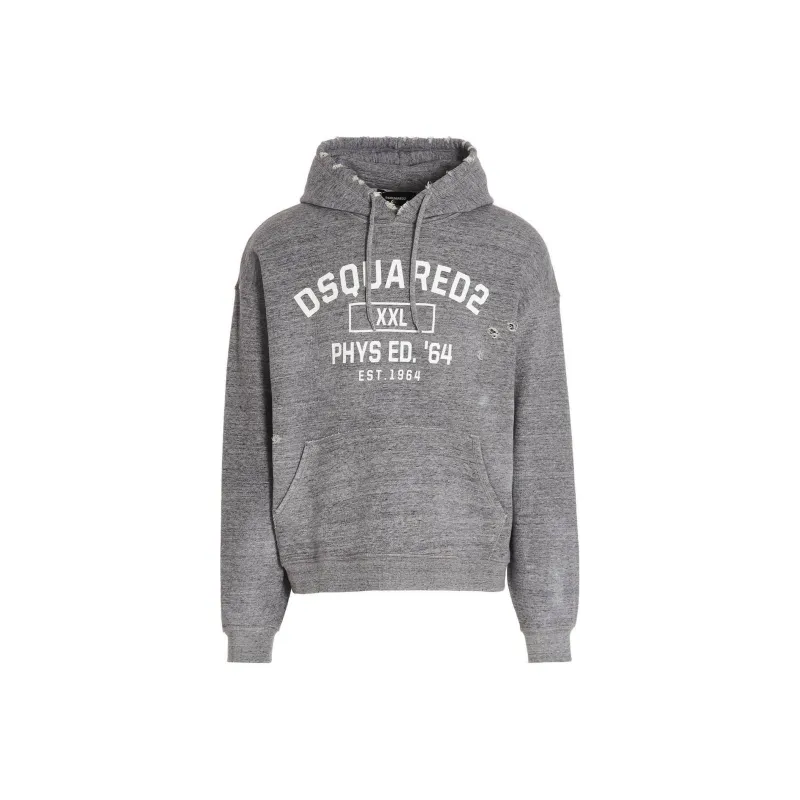 DSQUARED 2 Distressed Drawstring Hoodie-0