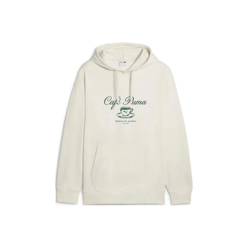 PUMA CLASSICS CAFE Hoodie Fleece Sweatshirt Men's White-0