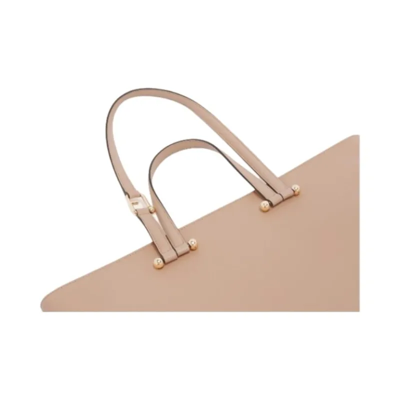 Furla Calfskin Tote Bag, Shopping Bag, Shoulder Bag, Handbag Tubas Women's Pink-4