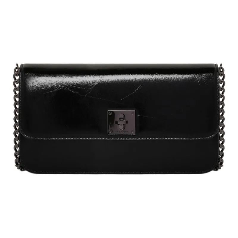 Golden Goose Cow Leather Shoulder Bag Women's Black-0