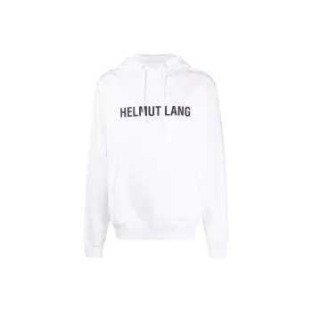 Helmut Lang Logo Printed Drawstring Hoodie