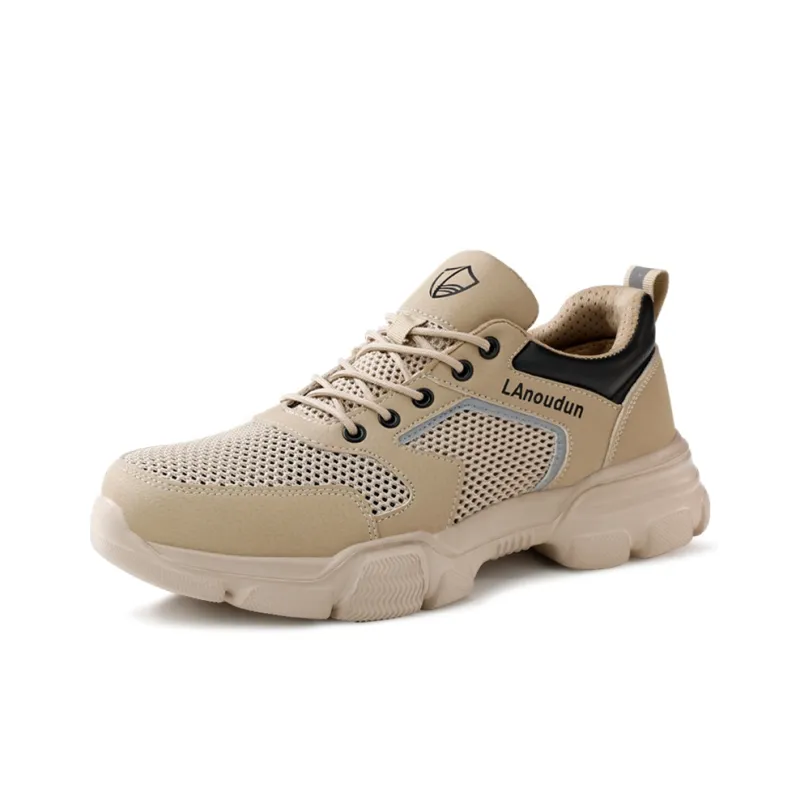 Blue Gull Shield Breathable Impact Resistant Lightweight Low Top Outdoor Shoes Unisex Khaki-1