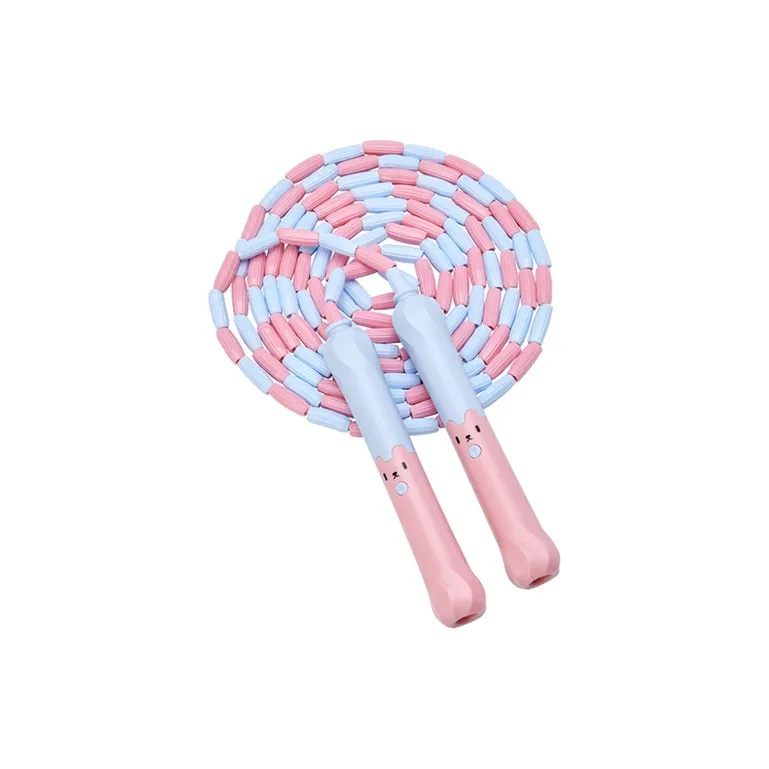 Skechers Casual Entertainment Non Countable Jump Ropes Beginner Cotton Cord ABS Controller 2.6M Blue Pink-1