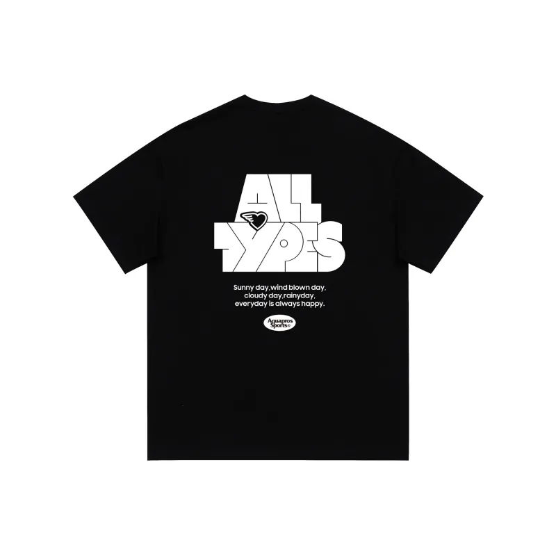 AQUAPROS T Shirts Unisex Black-0