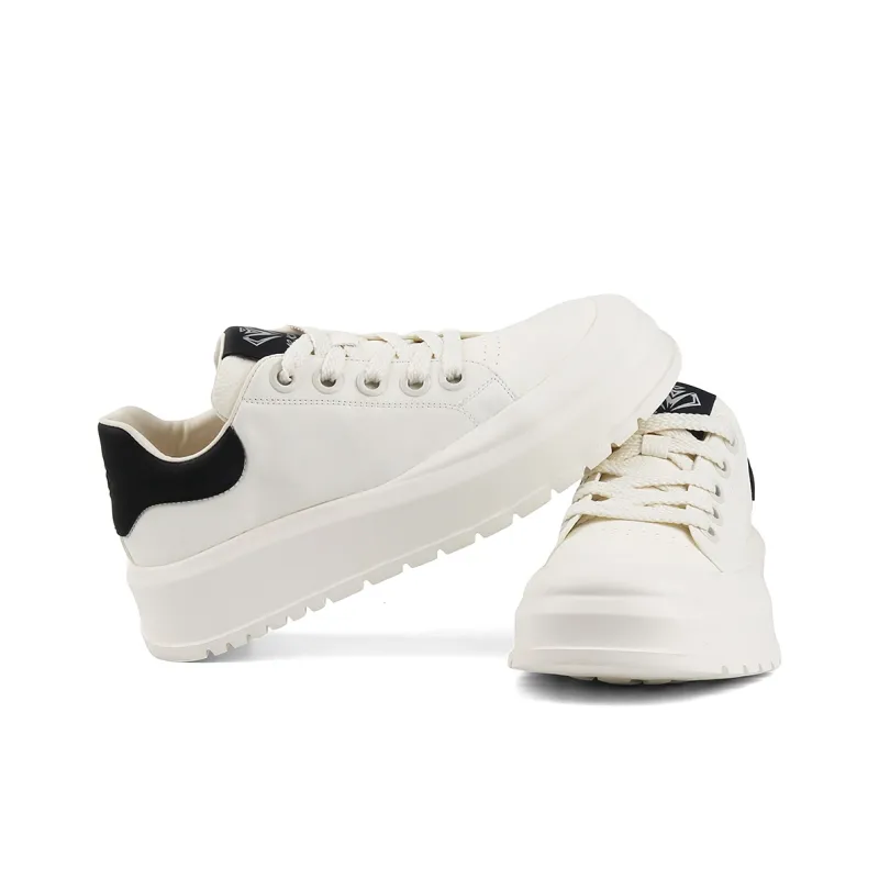Daying Breathable Height Increase Low Top Casual Shoes Men's White Black-2