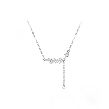Regalrose 999 Fine Silver Wheat Ear Necklace Women's Silver