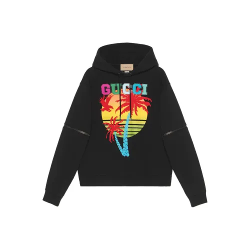 GUCCI Removable sleeve GUCCI Sunset print Hoodie