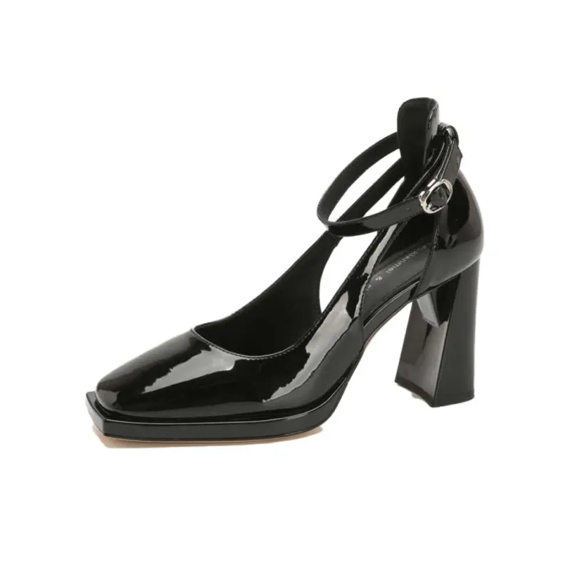 Than Than Me Chunky Heel High Heels Women's-8