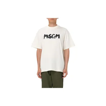 MSGM Brushed Logo Crewneck T Shirt