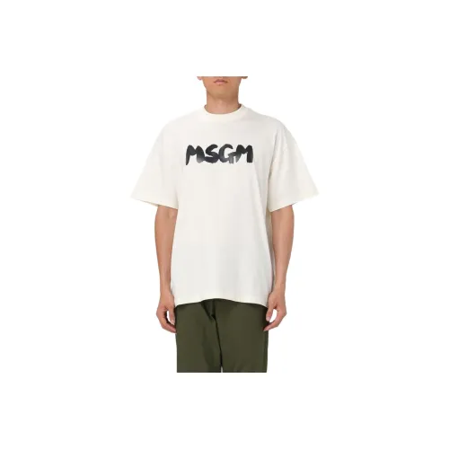 MSGM Faded Effect Crewneck T Shirt