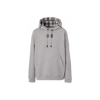 Burberry Check Hood Cotton Hoodie