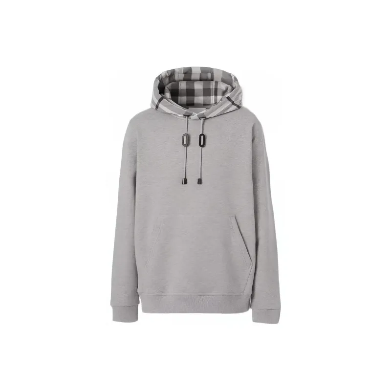 Burberry Check Hood Cotton Hoodie-0
