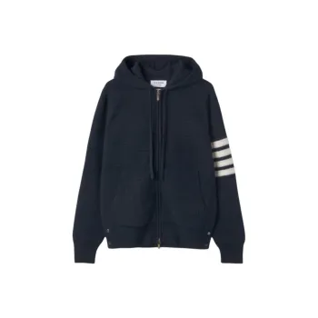THOM BROWNE 4 Bar Stripe Knitted Hoodie