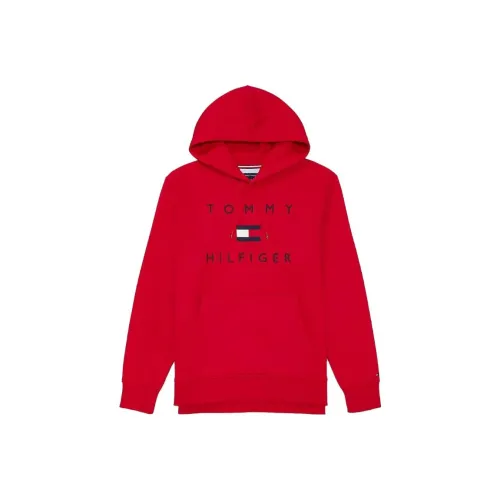 Tommy Hilfiger Seated Fit Flag Pullover Hoodie Tops Sweatshirt Men's Red