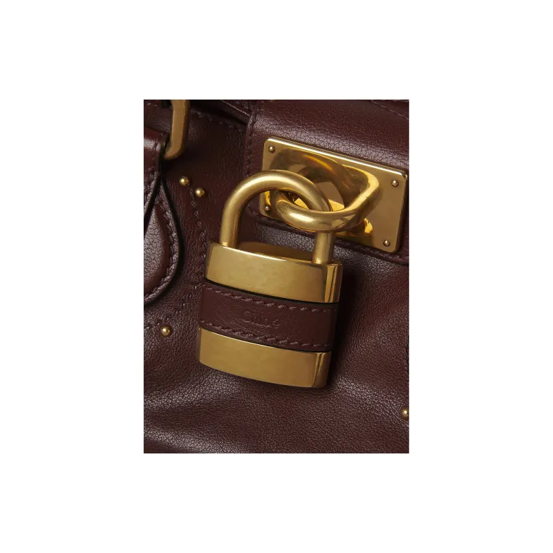 Chloe Leather Handbag Women's Burgundy-3