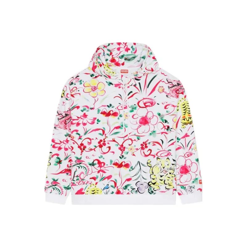 KENZO Floral print Logo patch Hoodie-0