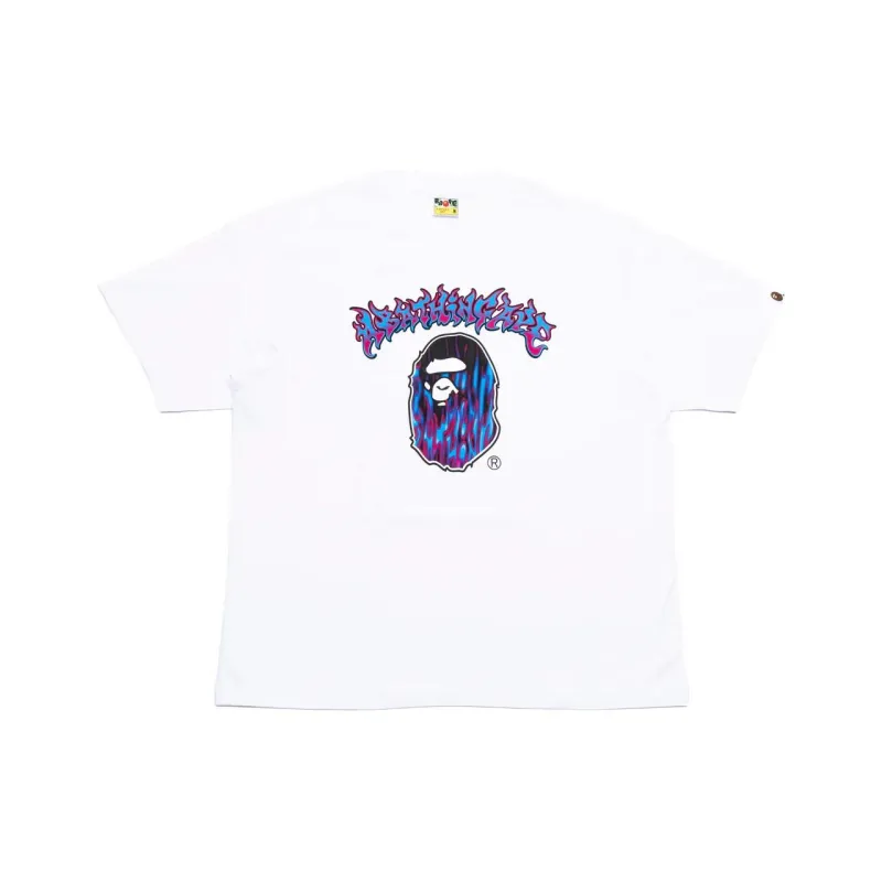 A BATHING APE Mad Flame Ape Head Relaxed Fit Tee-5