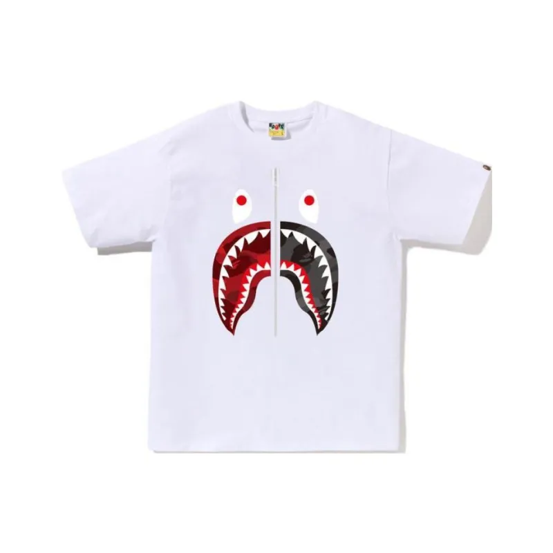 A BATHING APE Abc Camo Rebuild Shark Tee-4