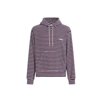 MARNI Layered Striped Drawstring Hoodie