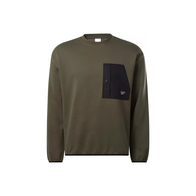 Reebok CL ADVENTURE FLC CREW Sweatshirt Men's Army Green-0