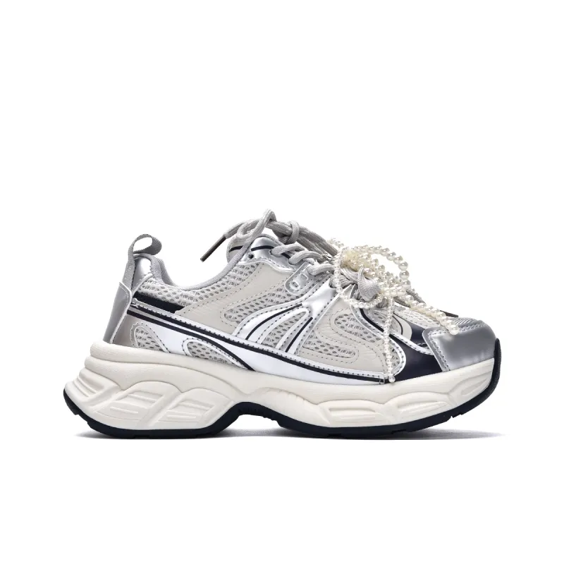 MISTERY Breathable Lightweight Low-Top Chunky Sneakers Women's-19