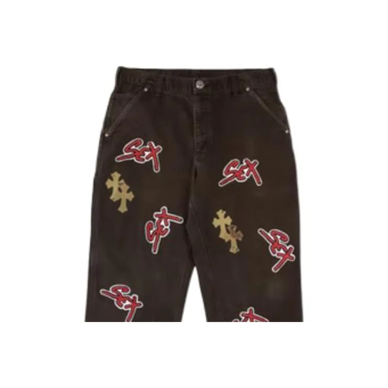 Chrome Hearts Jeans Unisex Dark Brown-2