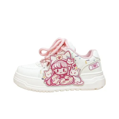 A&M Abrasion Resistant Low Top Skateboard Shoes Women's Beige Pink