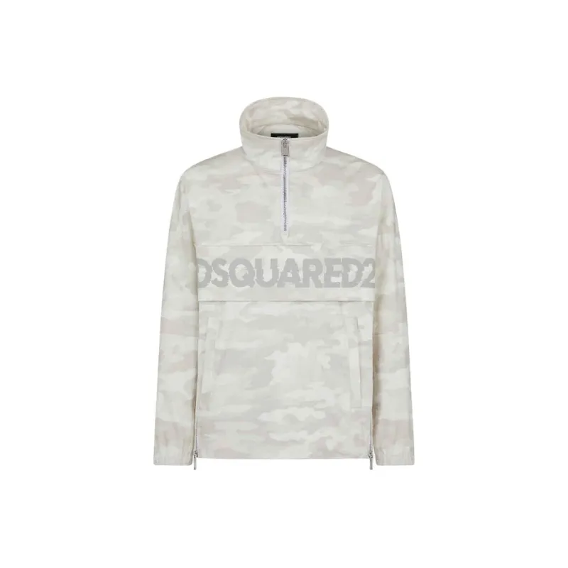 DSQUARED 2 Logo Printed High Neck Jacket-6