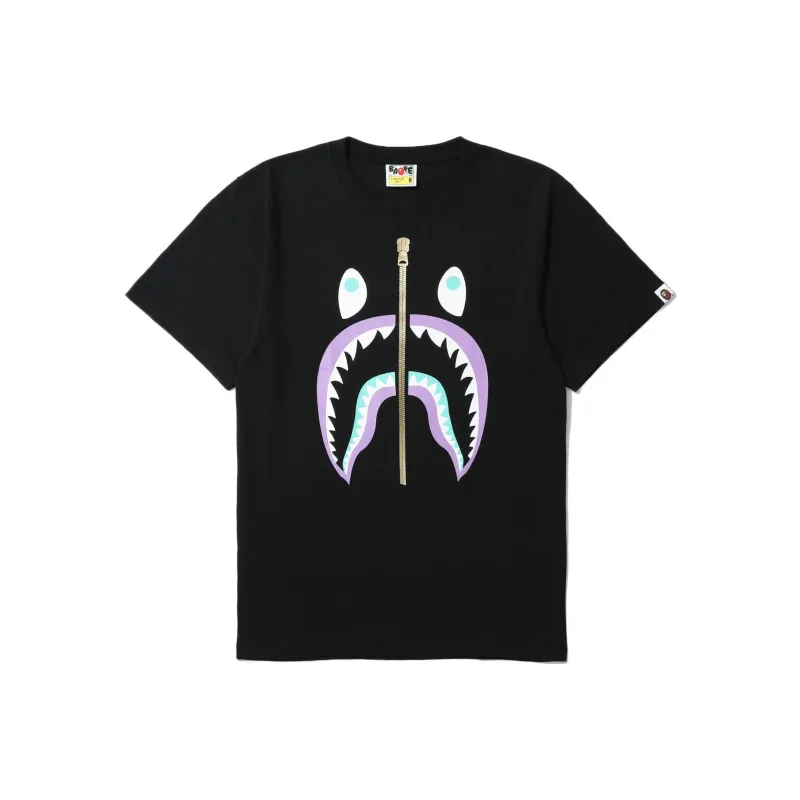 Bape Colors Gold Zip Shark Tee SS19-20